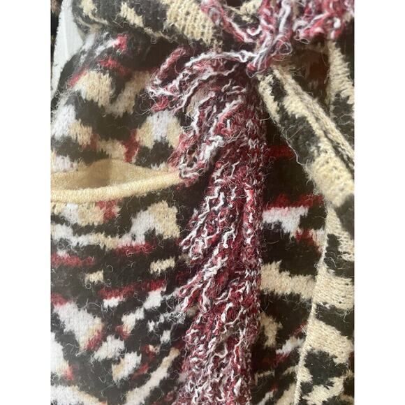 ANTHROPOLOGIE COAT SWEATER FRINGED PENNY LANE ANIMAL PRINT Sz S BOHO AESTHETIC - Picture 14 of 16